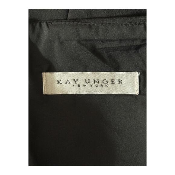 Kay Unger Izzy off the shoulder Midi dress black size 6 DEFECT - Picture 6 of 8